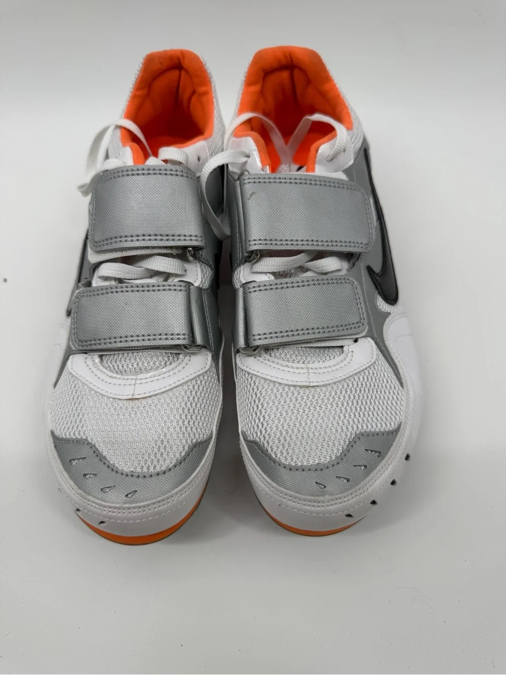 Nike Kids White & Gray Cleats with Orange Lining